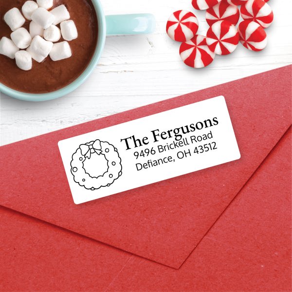 Christmas Address Labels, Wreath, Personalized