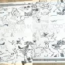  Highland Cow Coloring Table Runner