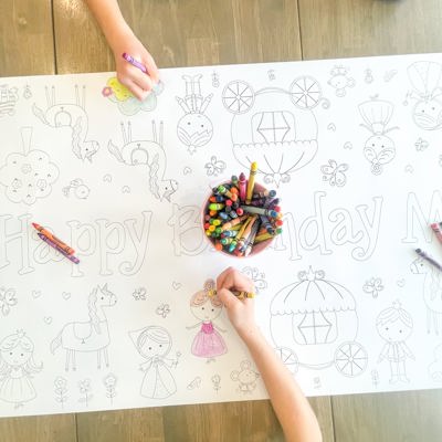 Fairytale Coloring Table Runner Princess Party