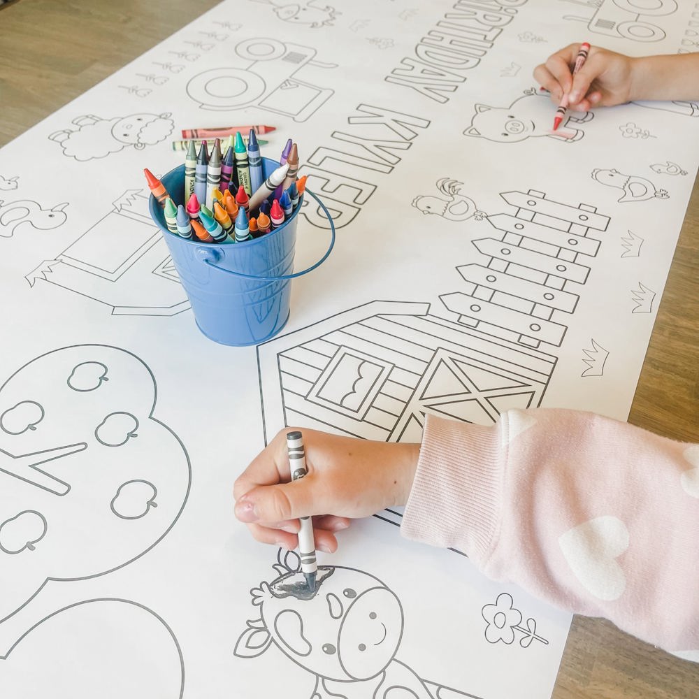 Farm Coloring Table Runner