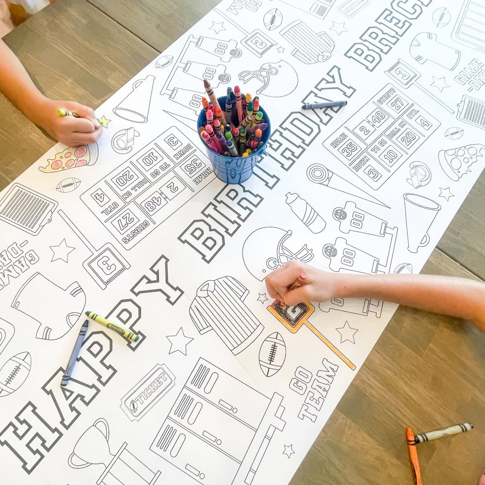 Football Coloring Table Runner Football Party