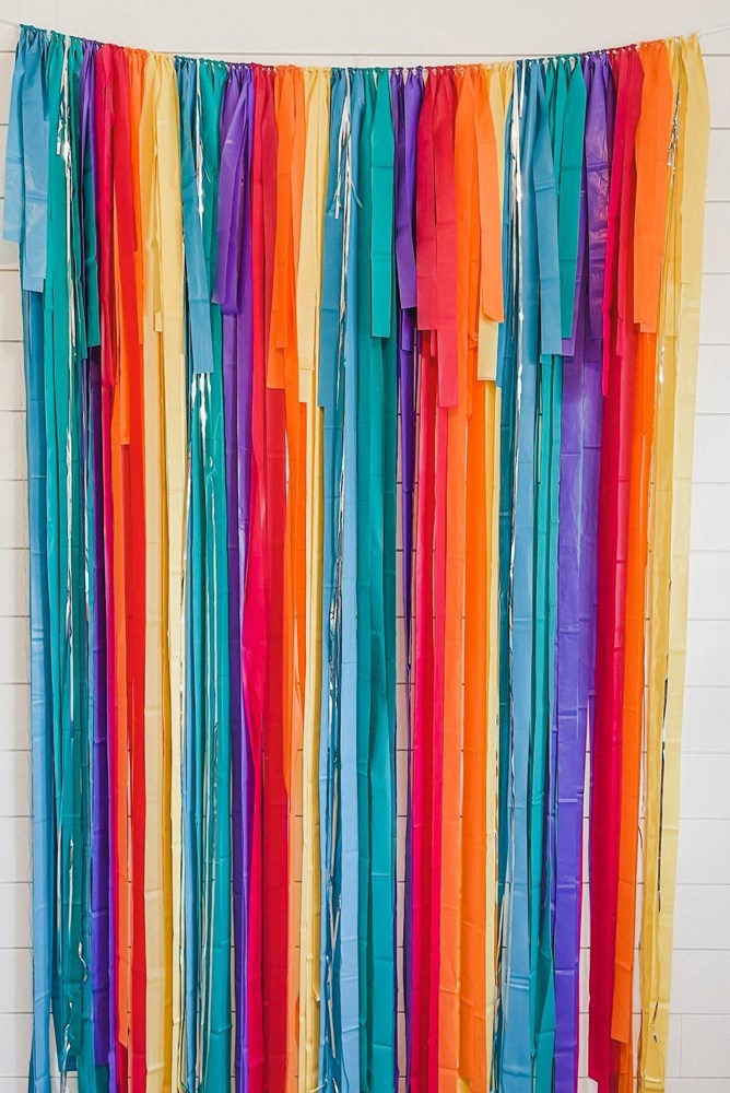 Fringe Backdrop, Streamer Backdrop, Bright Backdrop, Birthday Party Backdrop, Bright Rainbow, Rainbow Party, Rainbow Backdrop