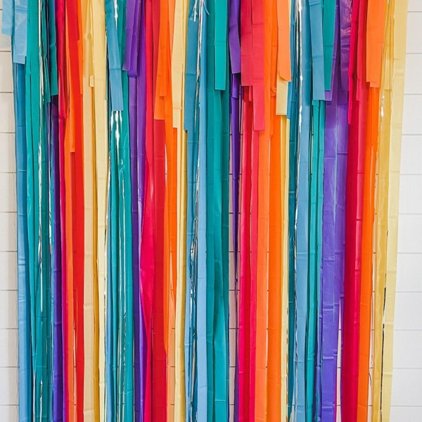 Fringe Backdrop, Streamer Backdrop, Bright Backdrop, Birthday Party Backdrop, Bright Rainbow, Rainbow Party, Rainbow Backdrop