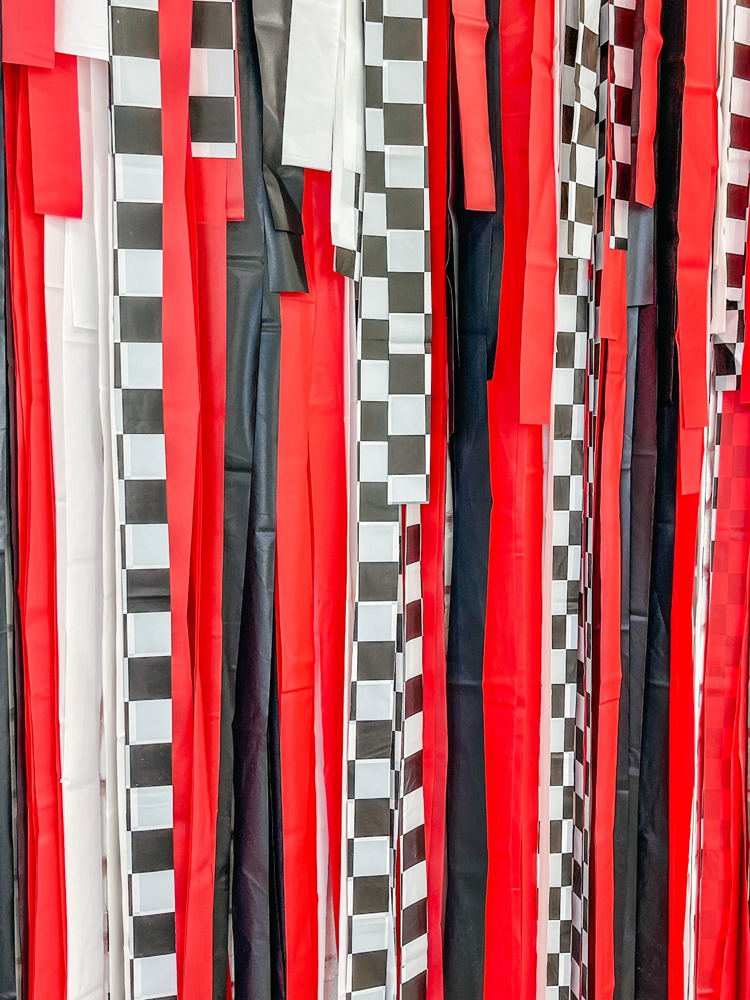 Race Car Fringe Streamer Backdrop