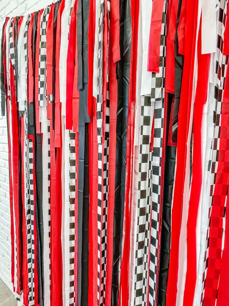 Race Car Fringe Streamer Backdrop