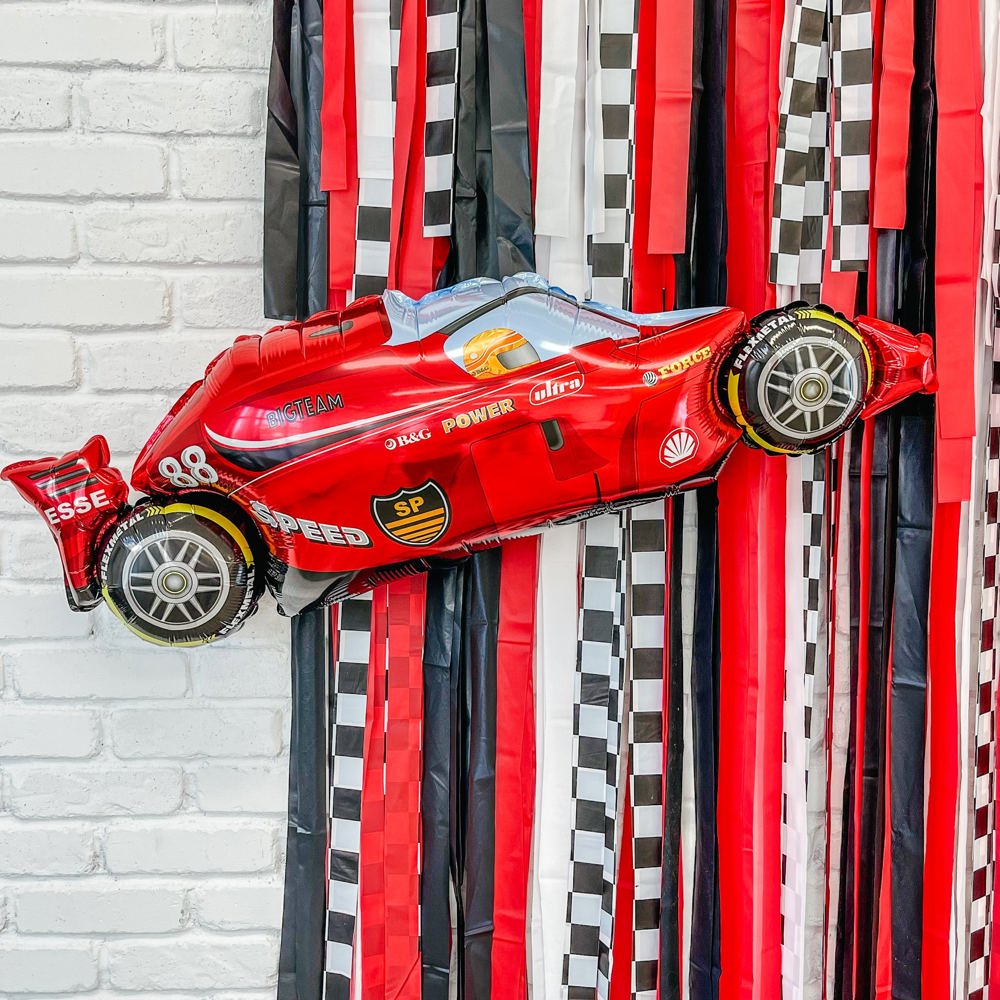 Race Car Fringe Streamer Backdrop