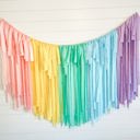  Pastel Rainbow Short Fringe Streamer Backdrop