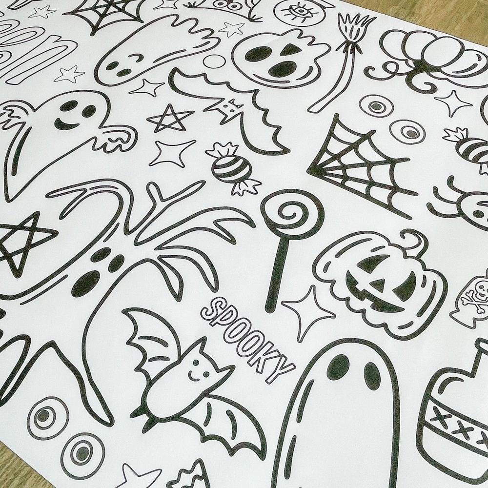 Halloween Party Coloring Table Runner Halloween Party