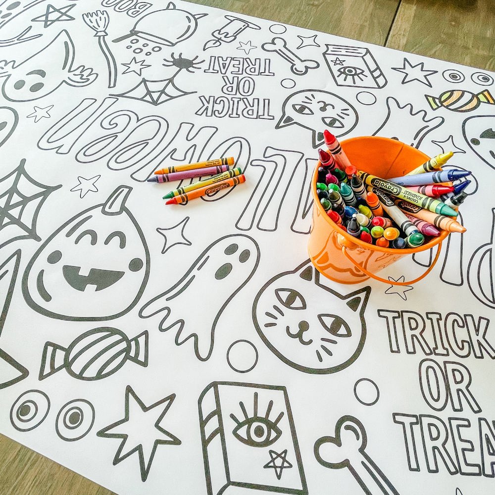 Halloween Party Coloring Table Runner Halloween Party