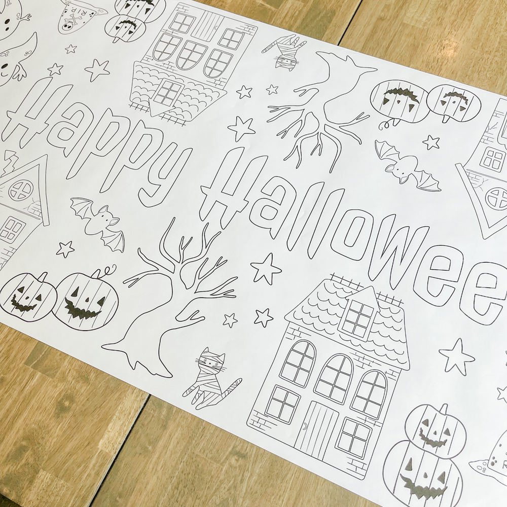 Haunted Halloween Coloring table Runner Halloween Party