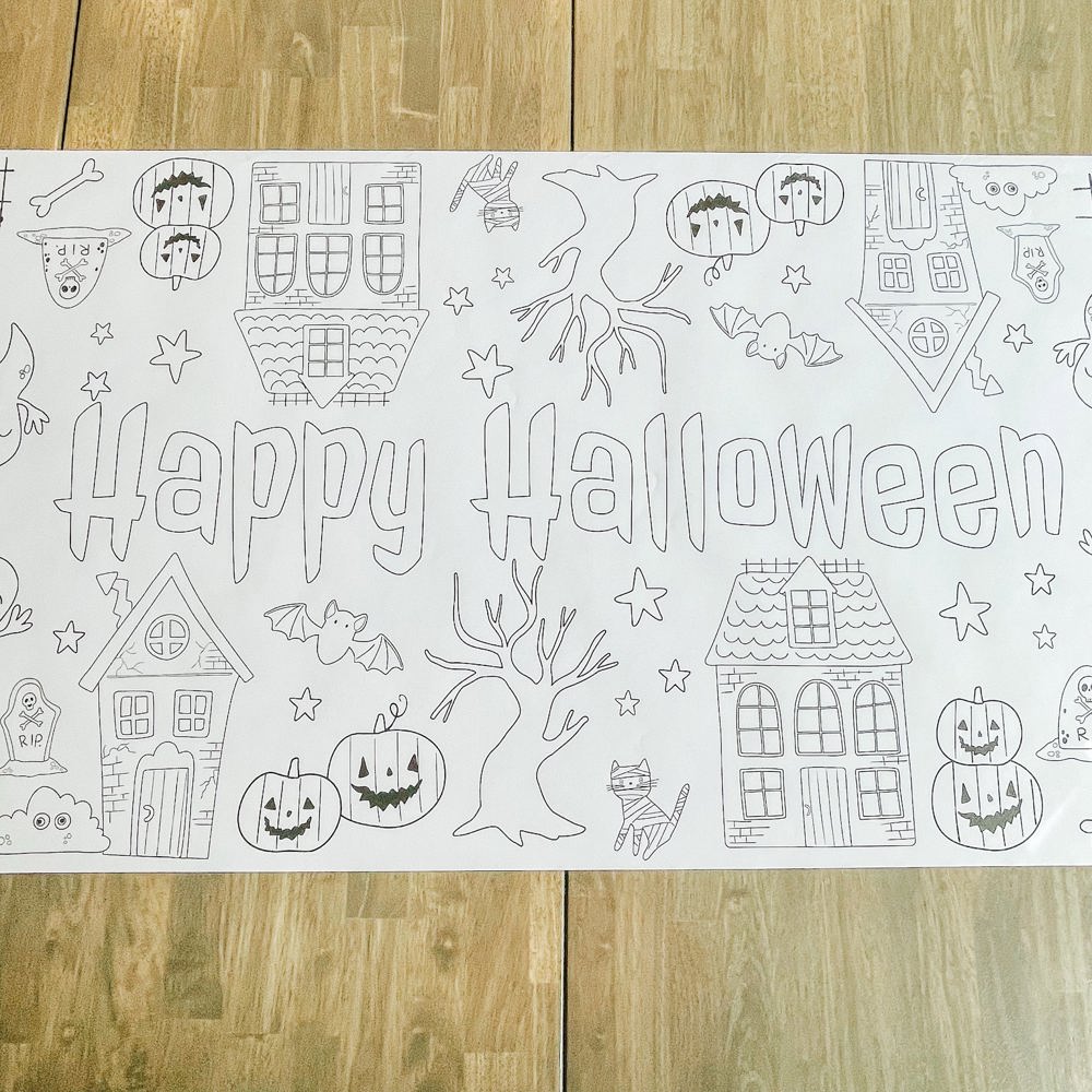 Haunted Halloween Coloring table Runner Halloween Party