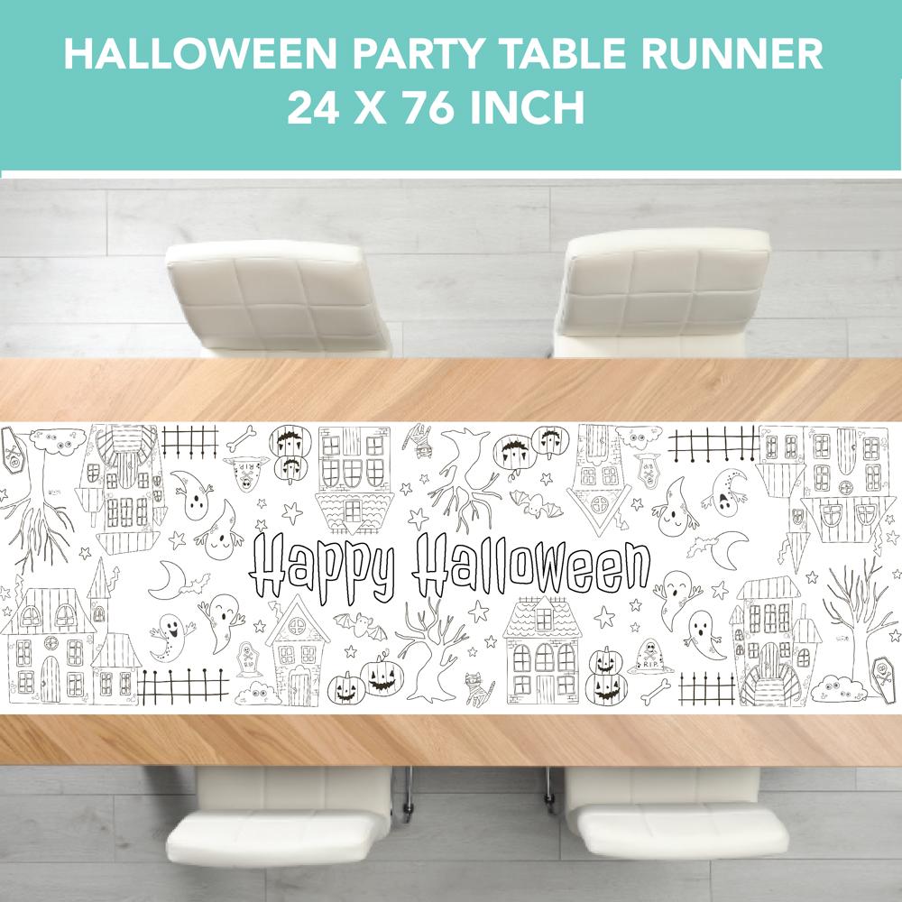 Haunted Halloween Coloring table Runner Halloween Party