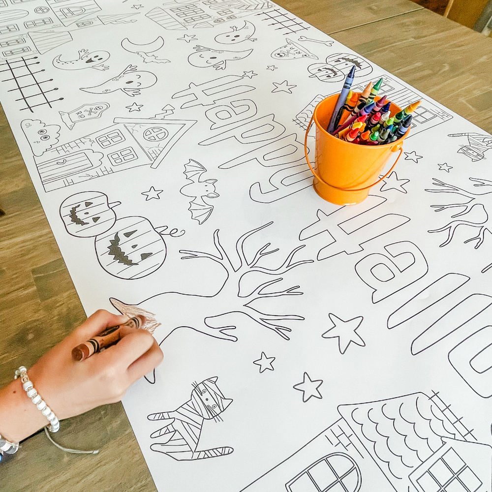 Haunted Halloween Coloring table Runner Halloween Party