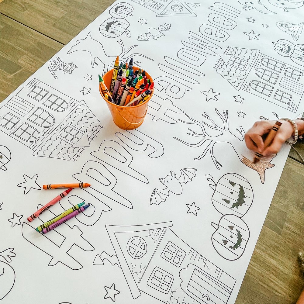 Haunted Halloween Coloring table Runner Halloween Party