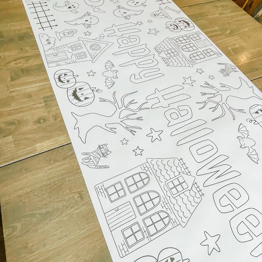 Haunted Halloween Coloring table Runner Halloween Party