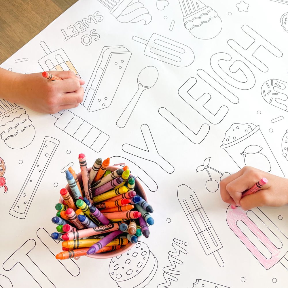 Ice Cream Party Coloring Table Runner Ice Cream Party