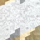  July 4th Party Coloring Table Runner