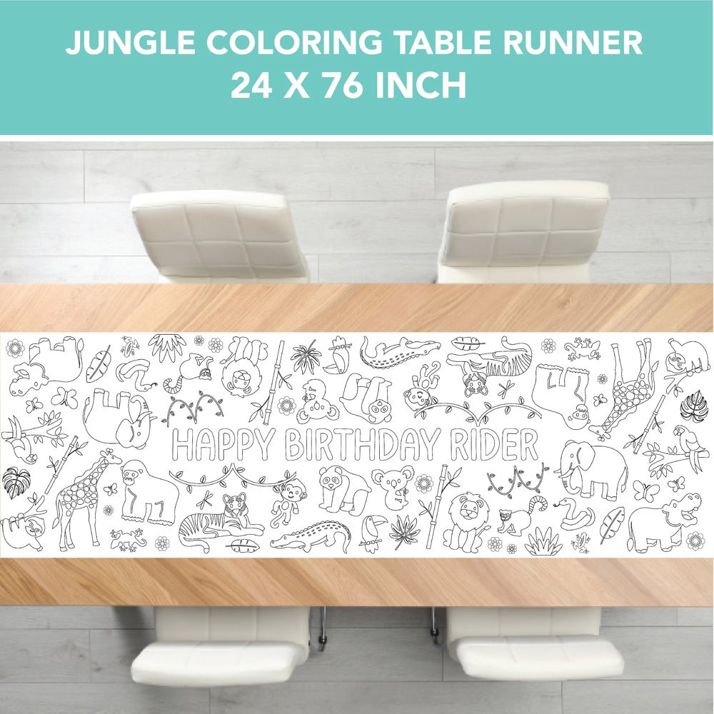 Jungle Coloring Table Runner Jungle