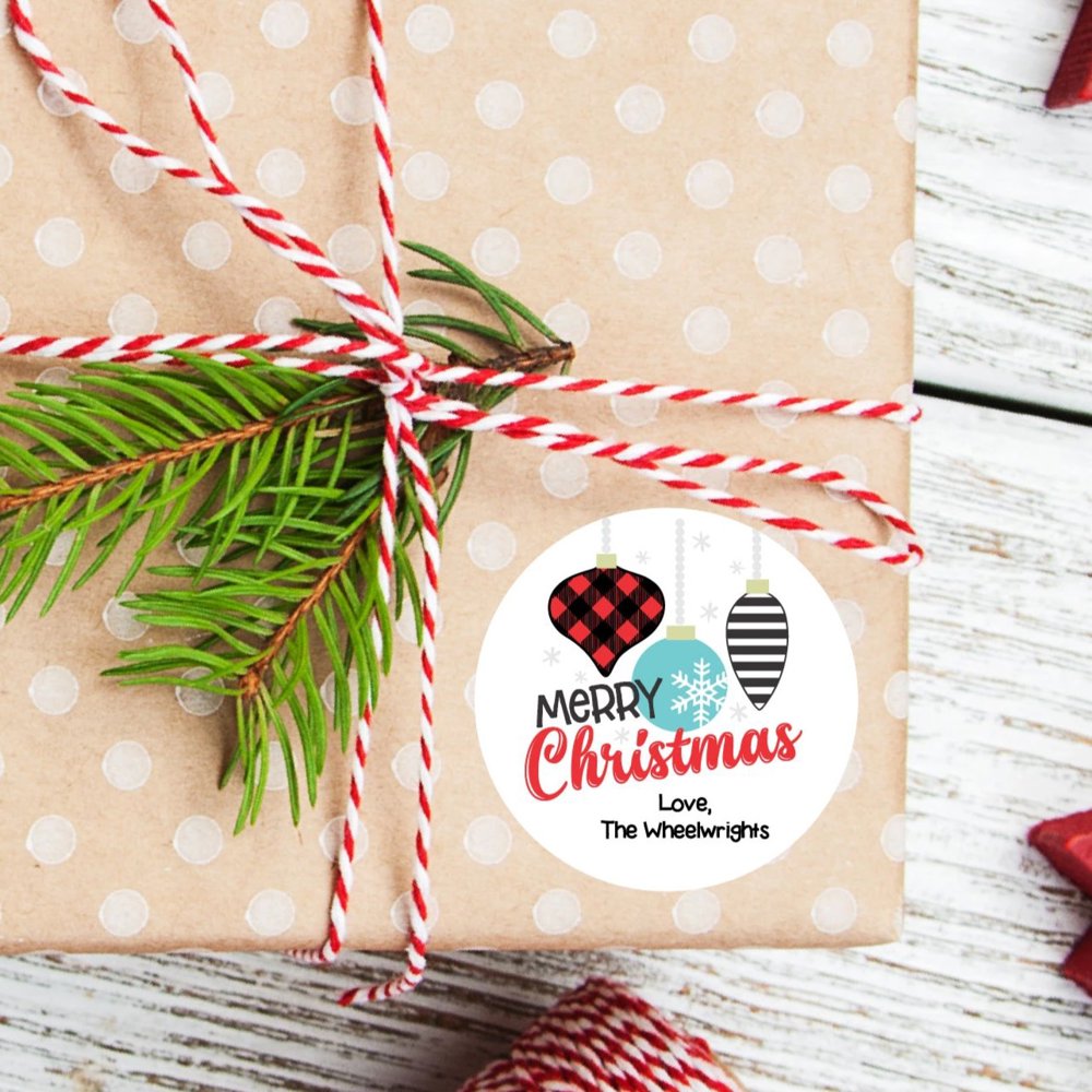 Merry Christmas Favor Sticker Set 2.5"| Personalized