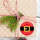  Christmas Santa Favor Sticker Set 2.5"| Personalized