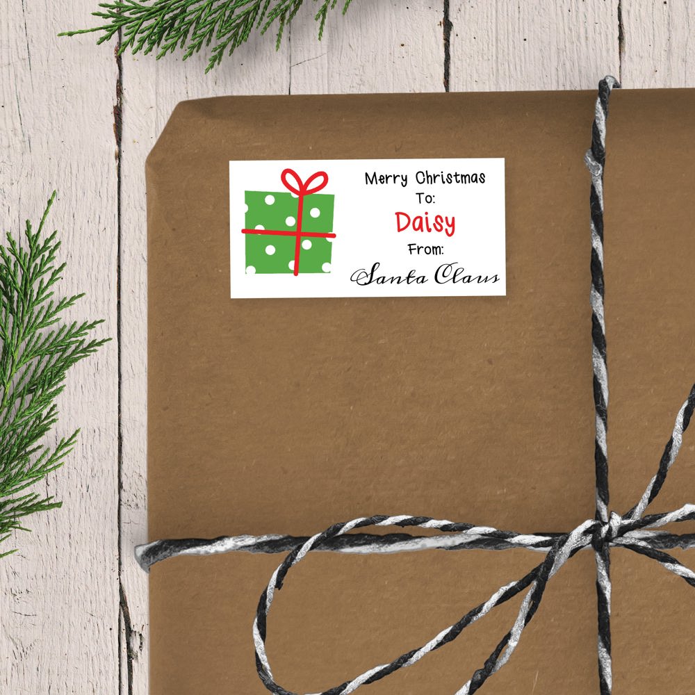 Merry Christmas From Santa Claus - Personalized Christmas Gift Stickers