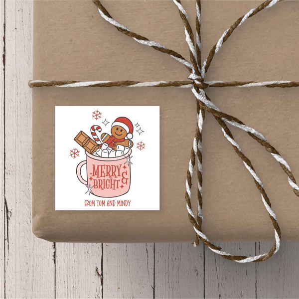 Fa La La La La - Personalized Christmas Gift Stickers 2.5" x 2.5