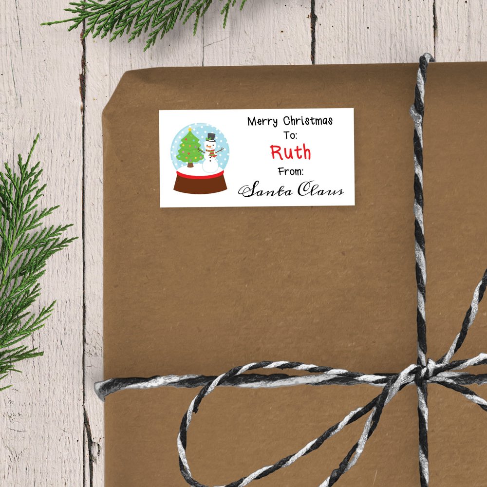 Holiday Present From Santa Claus - Personalized Christmas Gift Stickers