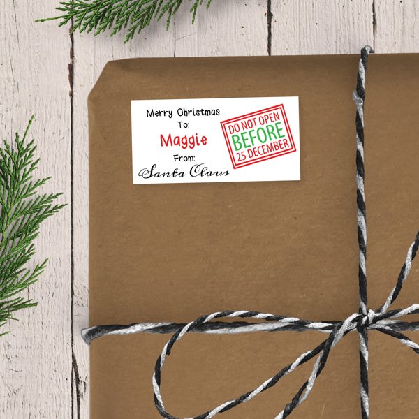 Merry Christmas From Santa Claus - Personalized Christmas Gift Stickers