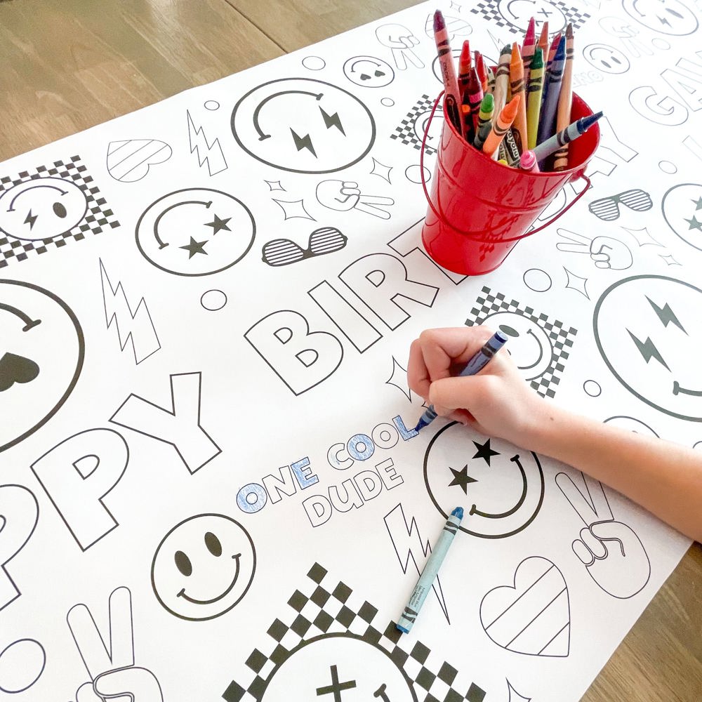 One Cool Dude Coloring Table Runner