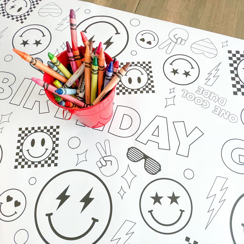 One Cool Dude Coloring Table Runner