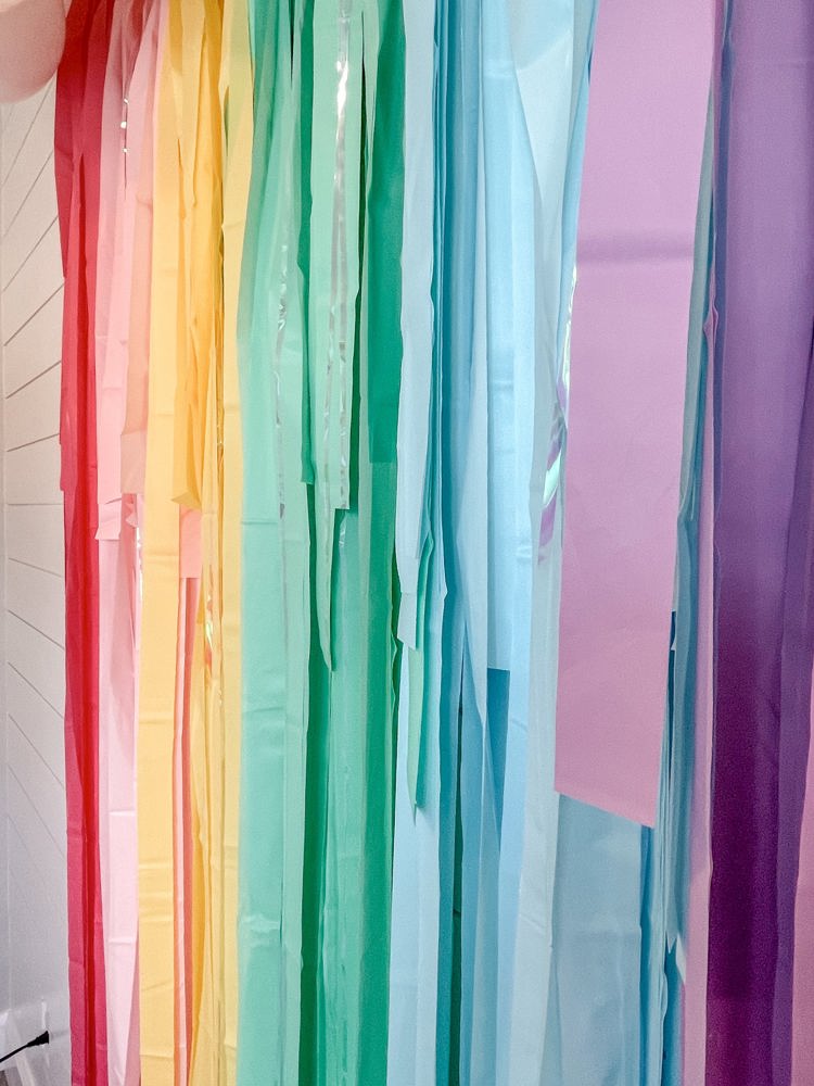 Pastel Rainbow Fringe Streamer Backdrop