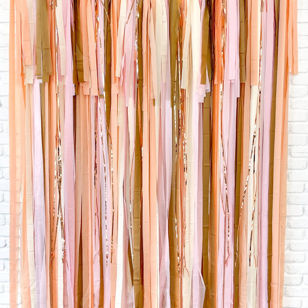 Peaches and Cream Fringe Streamer Backdrop