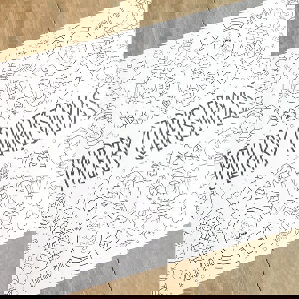 Santa Party Coloring Table Runner Christmas | Jane.com