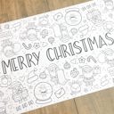  Santa Party Coloring Table Runner Christmas