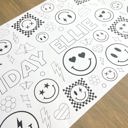  Smiley Face Coloring Table Runner Carnival Party