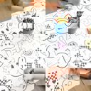  Smiley Face Coloring Table Runner Carnival Party