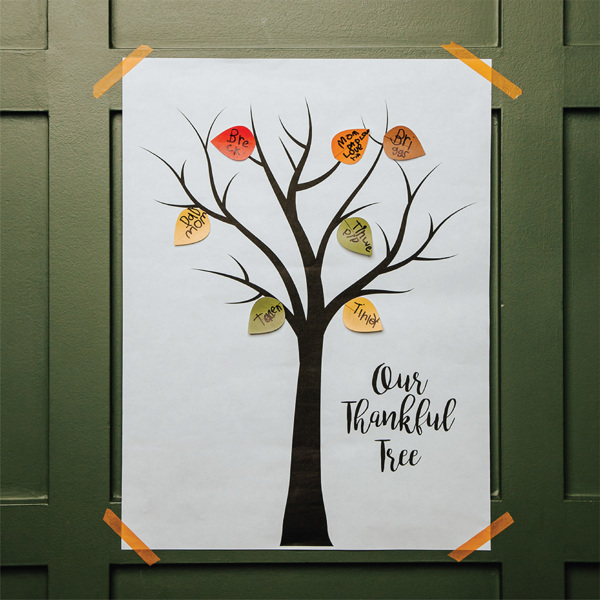 Thankful Tree Poster and Stickers, Thanksgiving Poster, Thankful Poster, Thanksgiving Print, Thankful Tree, Gratitude Tree, Thankful Print