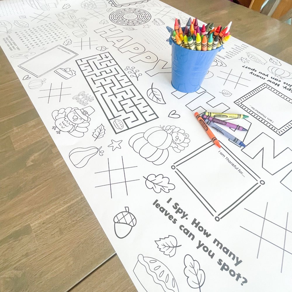 Thanksgiving Activity Coloring Table Runner Thanksgiving