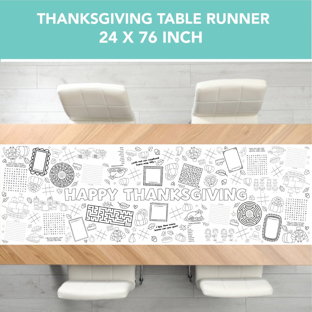 Thanksgiving Activity Coloring Table Runner Thanksgiving