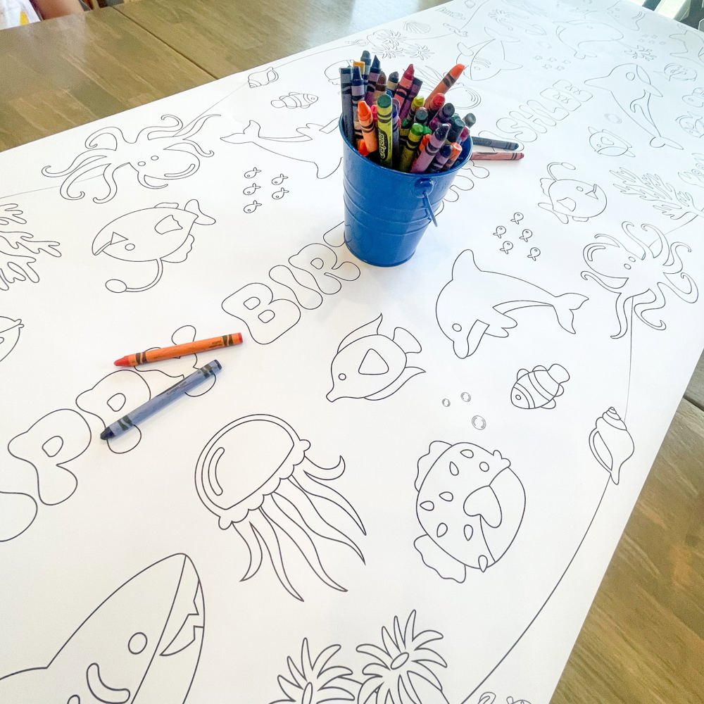 Under The Sea Coloring Table Runner Ocean Party