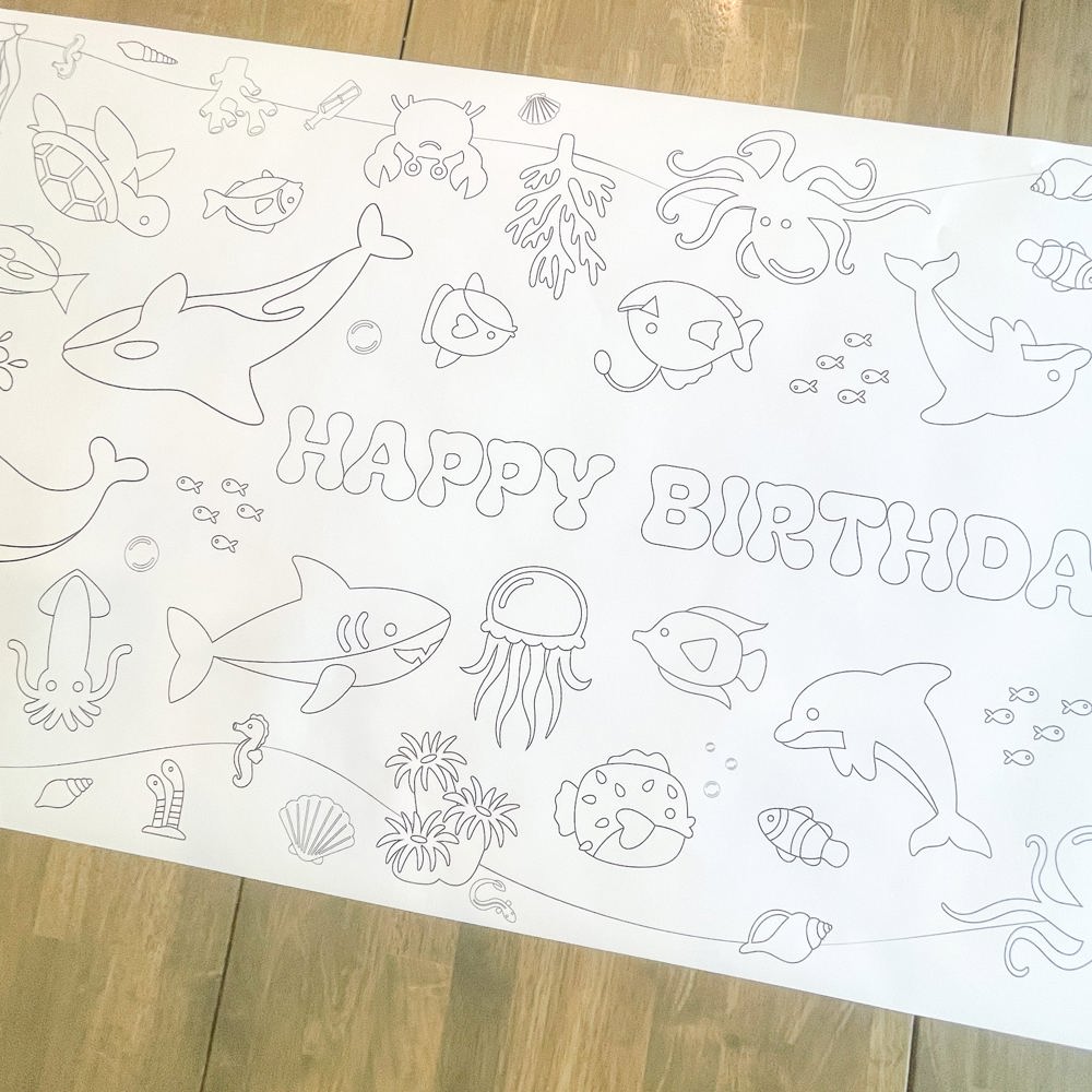 Under The Sea Coloring Table Runner Ocean Party