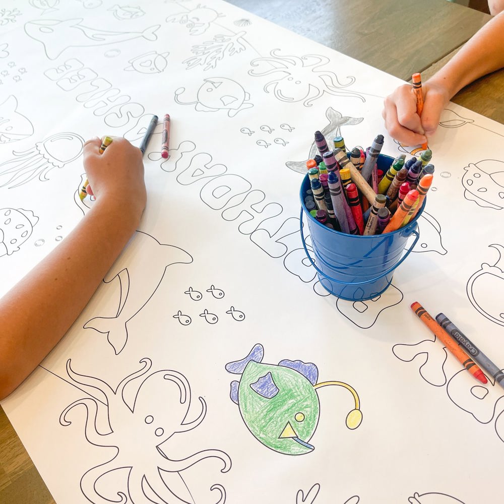 Under The Sea Coloring Table Runner Ocean Party