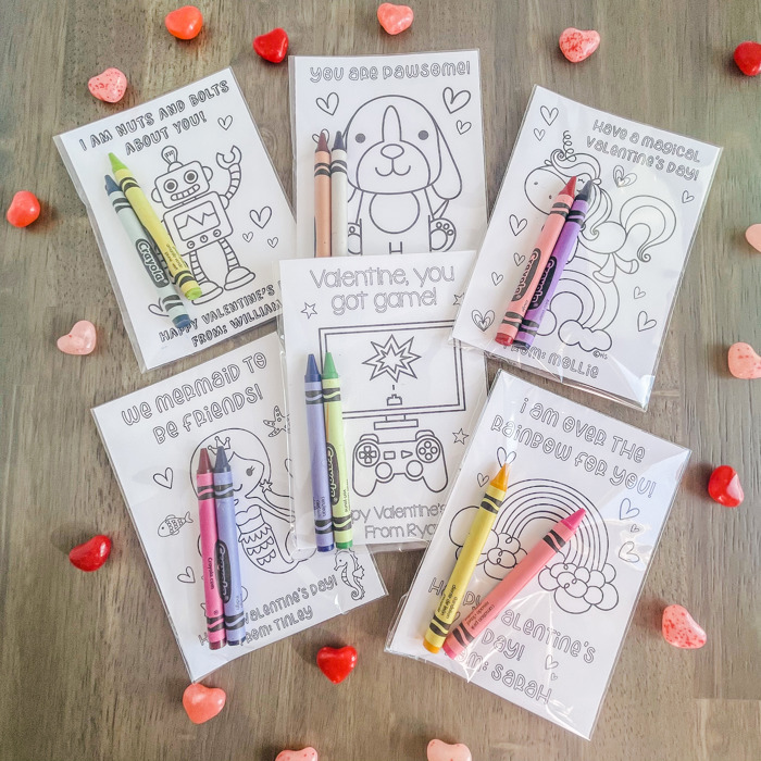 Personalized Valentine's Coloring Cards| Valentine's Day