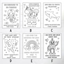  Personalized Valentine's Coloring Cards| Valentine's Day