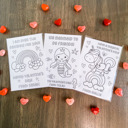  Personalized Valentine's Coloring Cards| Valentine's Day