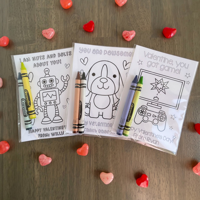 Personalized Valentine's Coloring Cards| Valentine's Day