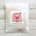  Personalized Retro Valentine's 2.5 inch Stickers, Retro Valentine's Stickers, Square Valentine Stickers| Set of 24