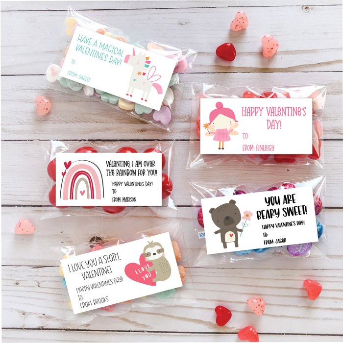 Personalized Valentine's Stickers, Valentine's Stickers, Valentine Sticker Favors, Valentine's Day| Set of 24