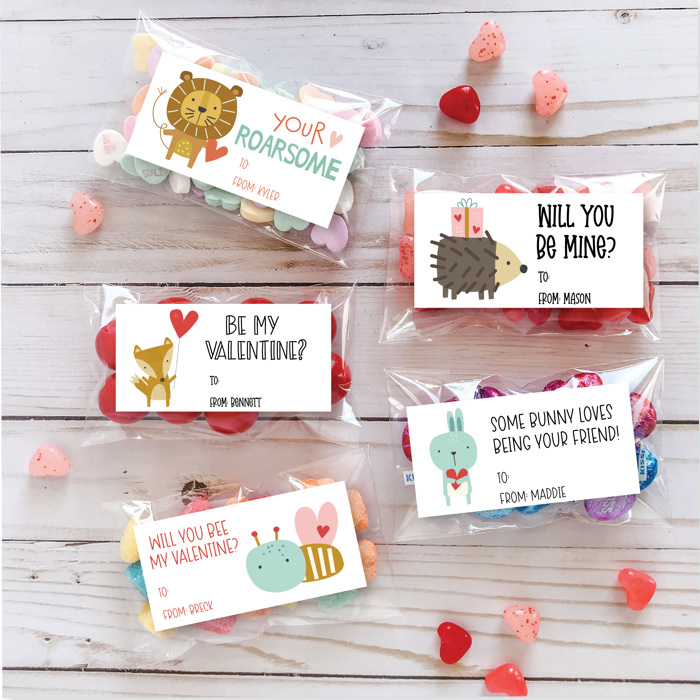 Personalized Valentine's Stickers, Valentine's Stickers, Valentine Sticker Favors, Valentine's Day| Set of 24