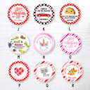  Customized Valentine's 2.5 inch Stickers, Valentine's Stickers, Valentine Stickers and Treat Bags| Set of 24